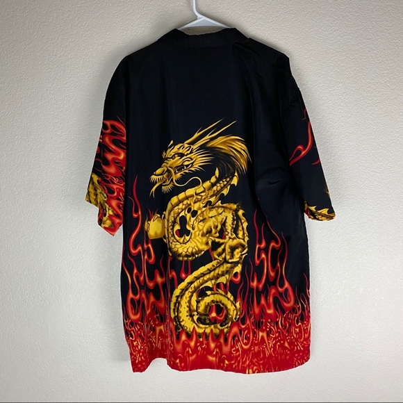 KNU Gear Dragon Button Up Shirt Mens Size XL - Picture 4 of 5